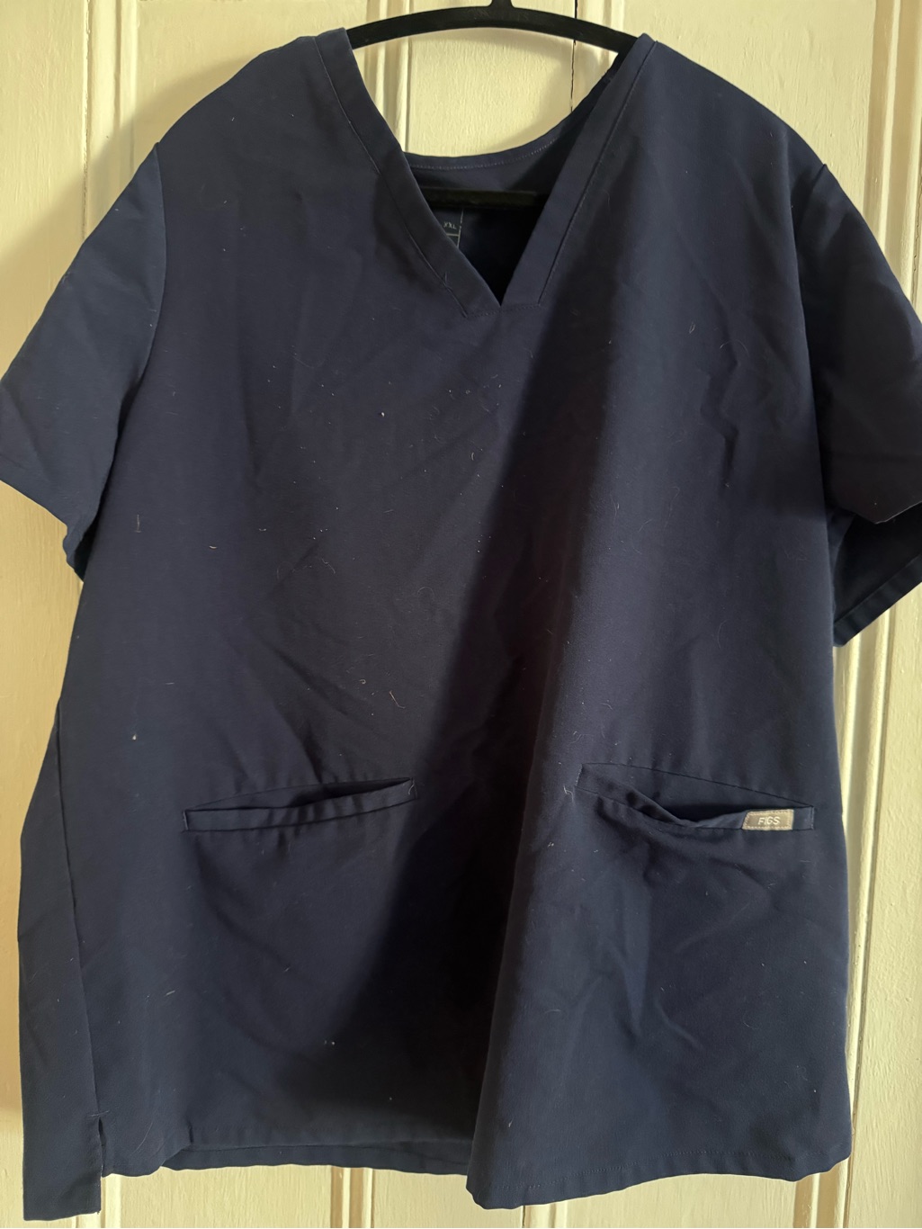 Figs Navy V-Neck Scrub Top - Classic Fit